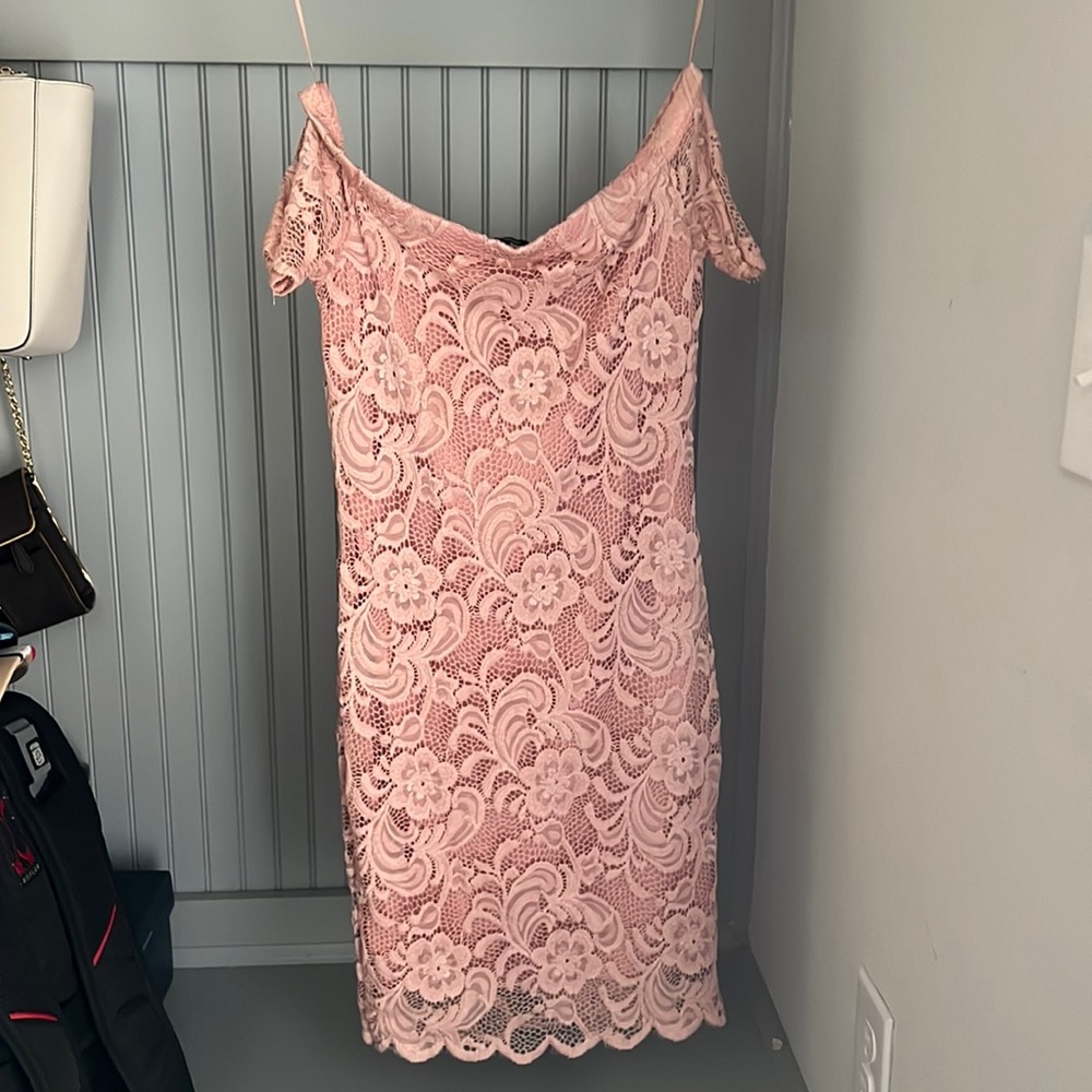 Pink Lace Mini Dress